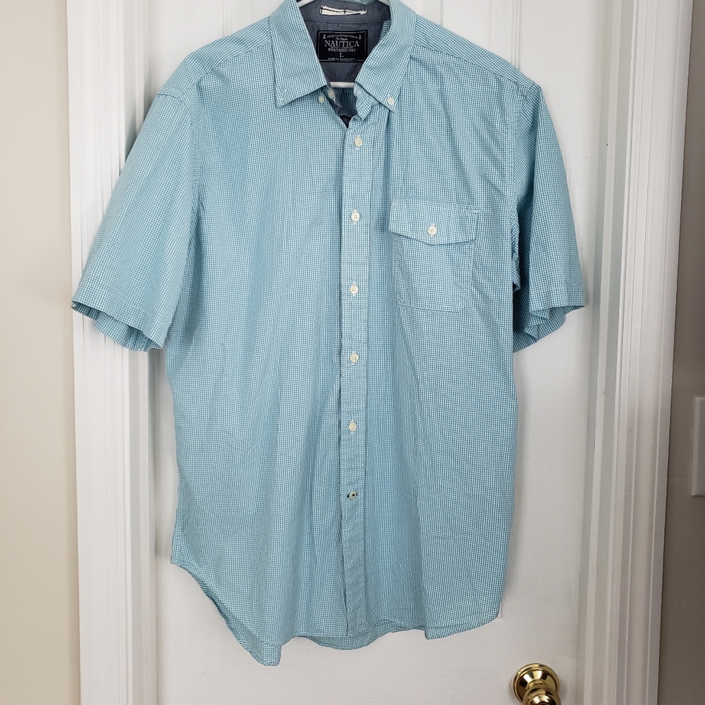 Nautica size L button down short sleeve shirt